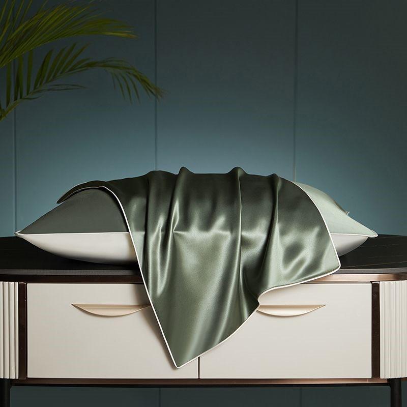 Silk Pillowcase 100% Mulberry Anti-Bacterial Anti-Dust Mite Hair Care Luxury Home Bedding Single Pair