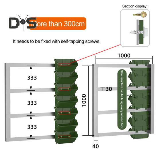 Vertical Garden Planter 350ml Self-Watering Flower Pot Hanging Wall-Mounted Stackable Flowerpot for Herbs Flowers Succulents