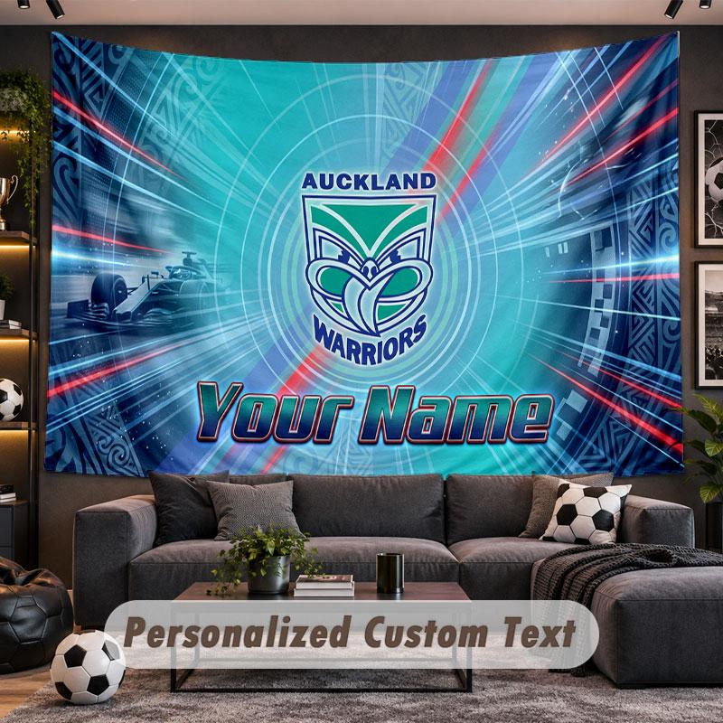 Wall Hanging Tapestry Custom NameWigan Warriors Pattern Personalized Printed Fabric Wall Decor