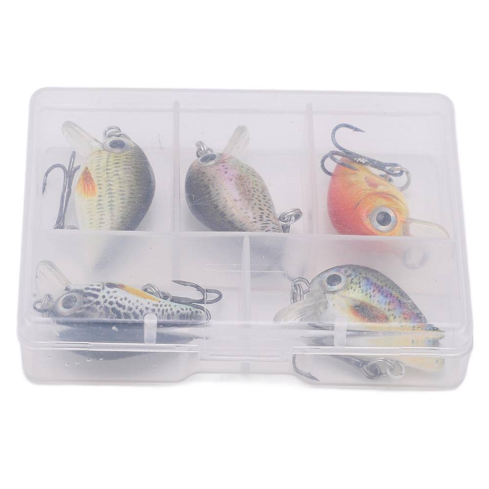 5PCS with Triple Hook Fish Crankbaits ABS Fishing Lures Durable Topwater Lures Bass Fishing