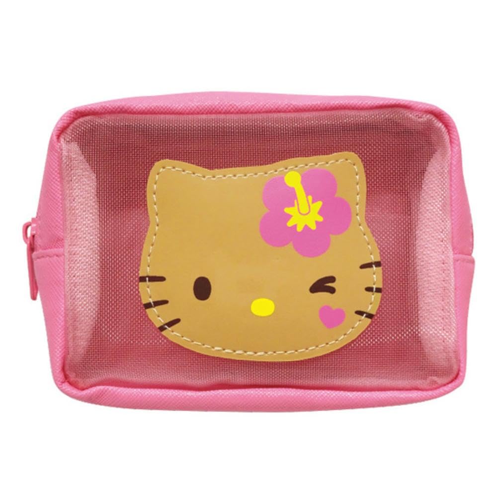 Компания K Hello Kitty (Серия для загара) Многофункциональная сумка-органайзер с сетчатым карманом, Розовый, KTHI-MPM-PK, В8 x Ш11 x Г4 см