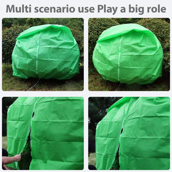 Чехол для защиты растений от холода на молнии, мешок для защиты от заморозков со шнурком, зимнее одеяло от мороза для уличных небольших деревьев, кустарников