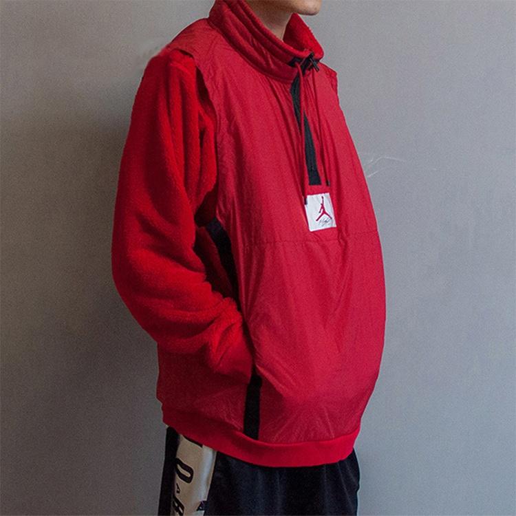 Air Jordan Pullover Fleece Lined Sports Jacket Red Men's AH6256-687