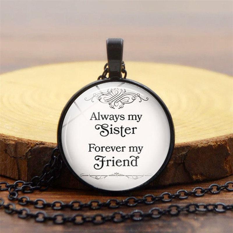 Ожерелье с подвеской из искусственного драгоценного камня Always My Sister Forever My Friend