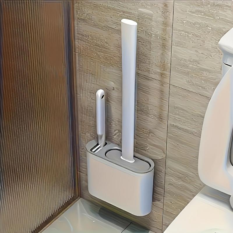 Настенный держатель для щетки для чистки унитаза, силиконовая водостойкая длинная ручка, быстросохнущая мягкая щетина, аксессуары для ванной комнаты
