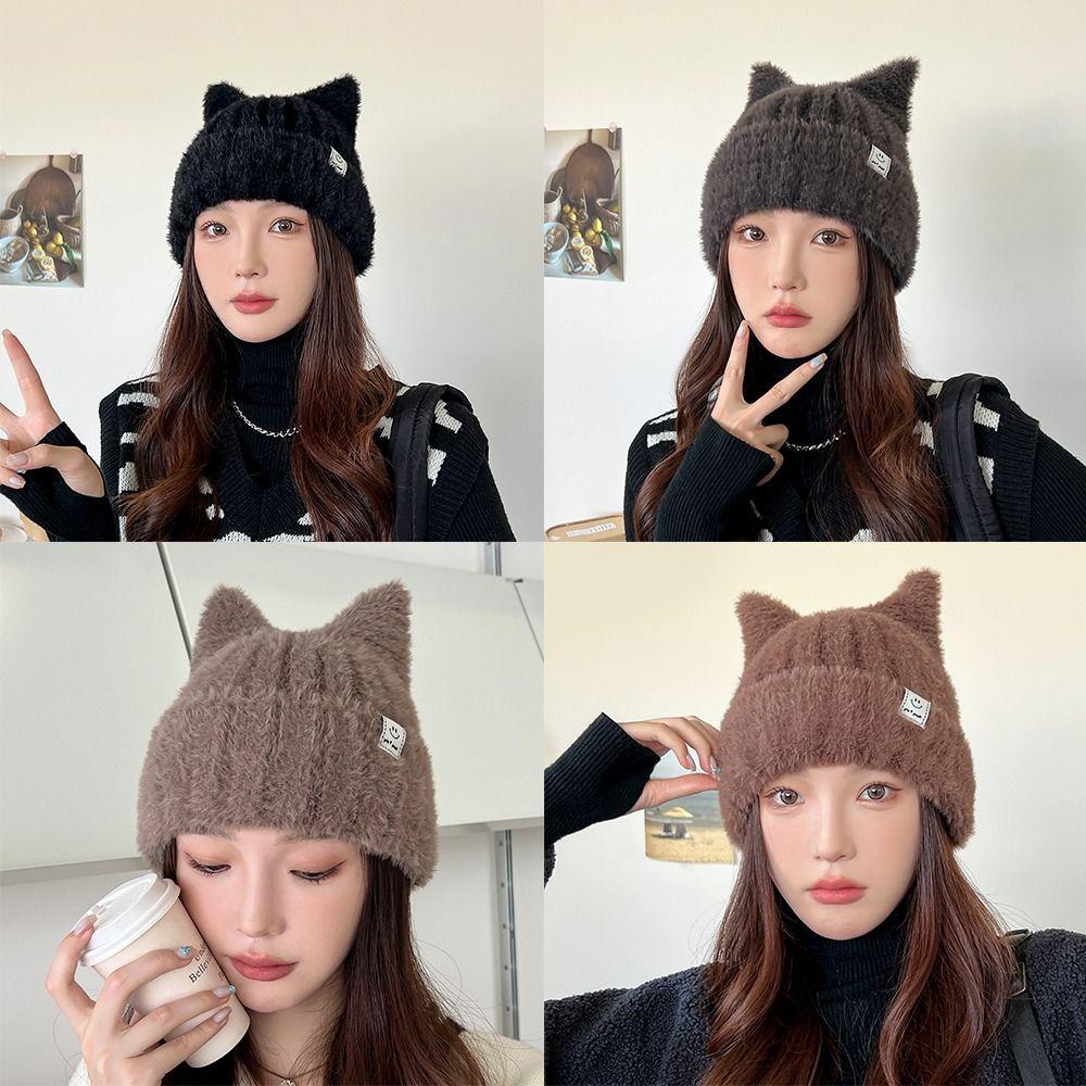Elastic Knitted Wool Cap Windproof Winter Hat Fashion Ear Protection Cap Outdoor