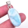 Natural Republic Larimar Gemstone 925 Solid Sterling Silver Pendant 1.75'' Q1S58