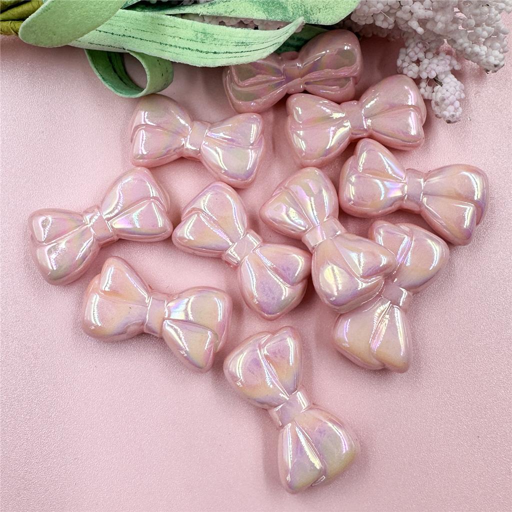 Necklace Big Bow Beads Dazzle Key Chain Making 10pcs for Bracelet 15.8*28.8mm Acrylic Beading Material Fashion Pendant Accessories