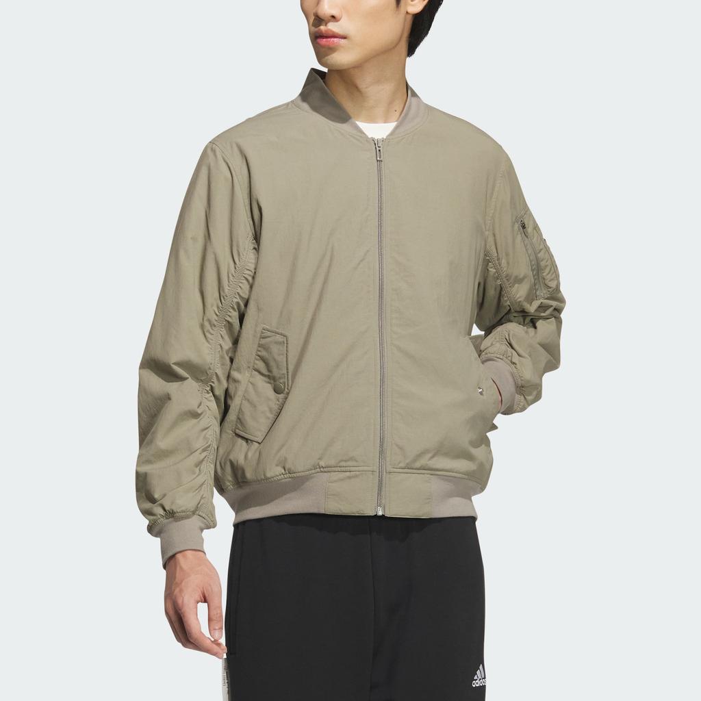 Adidas Куртка-бомбер Ap Pilot Sports Casual с длинным рукавом Мужская куртка коричневого цвета JP4646