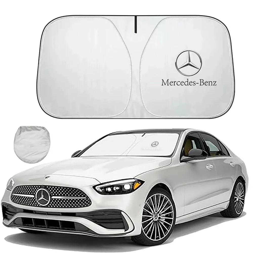 AABIE1 UV Car Front Windshield Sunshade Sunshade Protective Cover For Mercedes Benz AMG W203 W206 W220 W205 W211 W212 GLE GLC GLK GLS