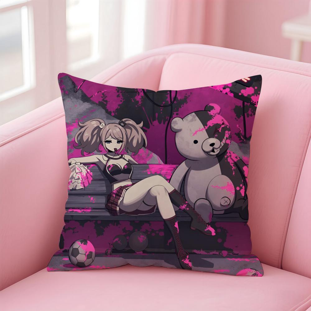 Подушка с принтом аниме Danganronpa Наволочка Короткий плюш Невидимая молния Для комнаты Дивана