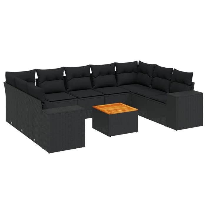 VidaXL Salon de Jardin avec Coussins 11 pcs, Canapés avec Pieds Réglables, Ensemble de Meubles d'Extérieur Patio Terrasse, 3224195