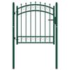VidaXL Fence Gate with Spikes, Steel 100x100 Cm Green
