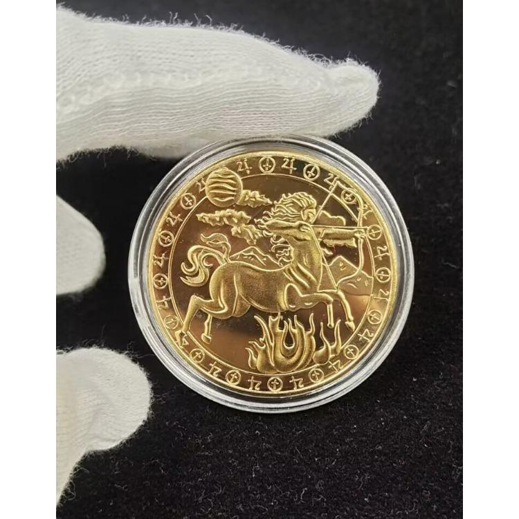 Двенадцать памятных медалей «Созвездие» Золотые монеты «Зубная фея» 12 поделок по знаку зодиака Европейские и американские монеты Монеты «Созвездие счастливого стража»