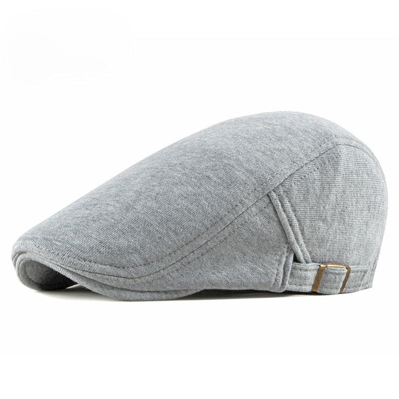 British Retro Flat Cap for Men Women Simple Cotton Knit Beret Spring Autumn Casual Newsboy Hat Solid Color Duckbill Cap
