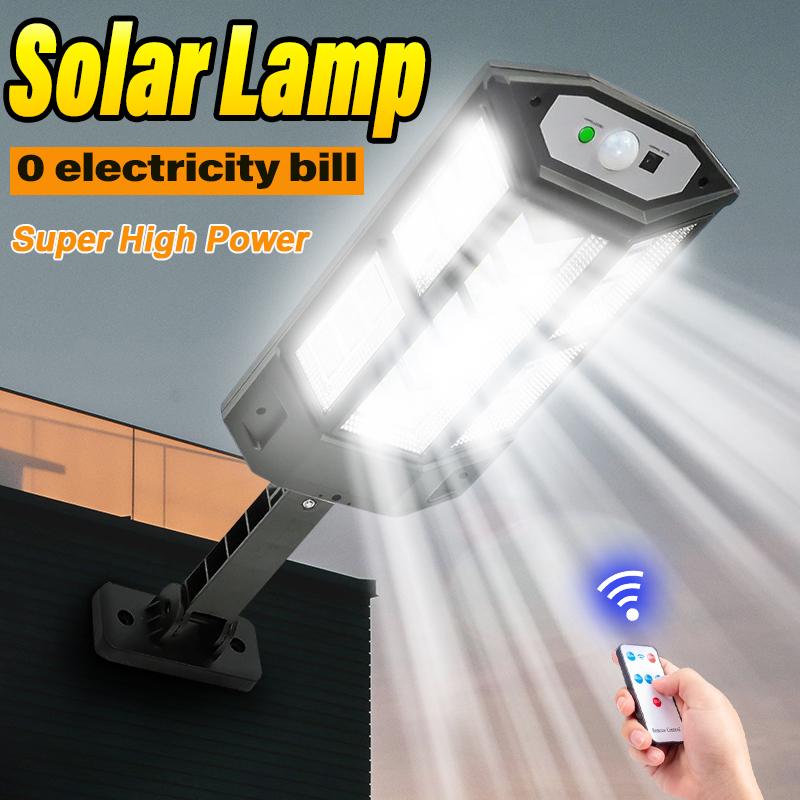 Мощная солнечная лампа 3000000LM наружные солнечные светильники с дистанционным управлением супер яркий солнечный датчик настенный светильник дворовый светильник водонепроницаемый