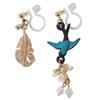 Серьги для синей птицы, листья, смоляные серьги Miyabi Grace Miyabi Grace женские, серьги без прокола, популярные, безболезненные, качающиеся, золотые, серьги,