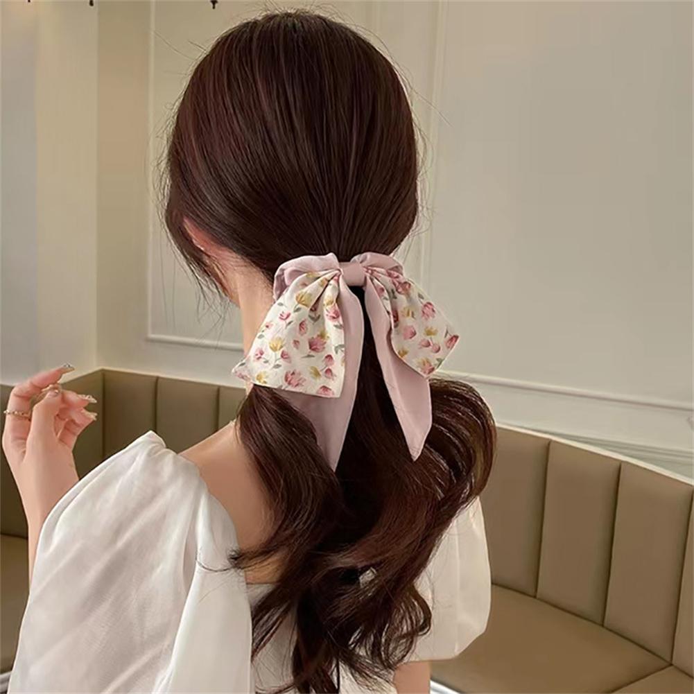 Резинки для волос с принтом для женщин и девочек, резинки для волос с бантом, повязки на голову, резинки для волос, держатели для хвостиков, аксессуары для волос