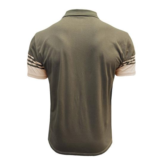 Мужская полосатая футболка с коротким рукавом и лацканами, дышащая хлопковая смесь, повседневный топ для повседневной носки, вечеринок, офиса, гольфа