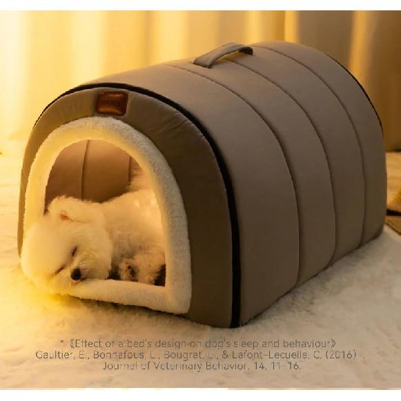 Winter Dog Bed Self-Warming Puppy House Cozy Cat Sleeping Tent Cave Beds Indoor Kitten Nest Kennel Hut for Small Medium Dog Cats