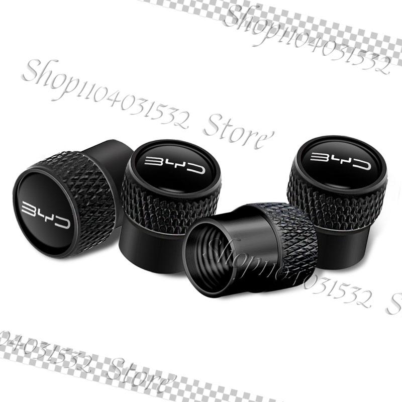 4Pcs Metal Car Styling Emblem Car Valve Caps Wheel Tires Air Tyre Stem Protective Cover For BYD Logo E5 E6 G3 G5 T3 F6 S6 Atto 3