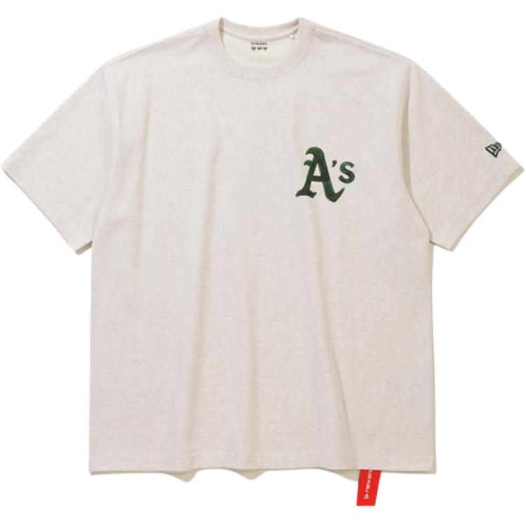 New Era Модная Повседневная Футболка с Круглым Вырезом и Коротким Рукавом Oakland Athletics Унисекс Топы 15147541