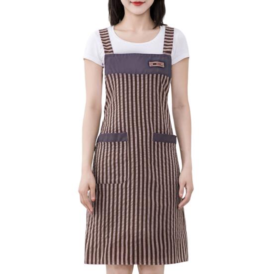 Модный хлопковый фартук в полоску, многоразовый, маслостойкий