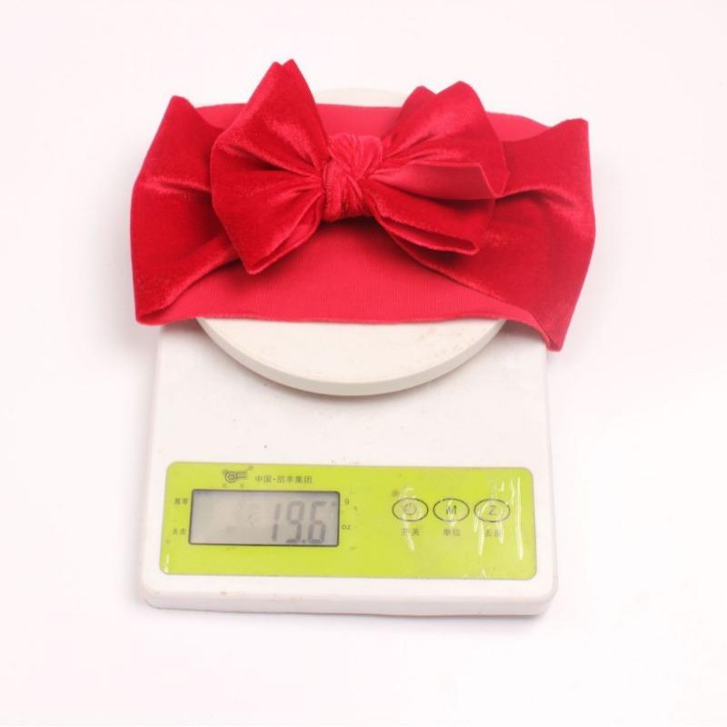 New Baby Christmas Golden Velvet Headband, Children's Soft Bow Headband Hair Accessories, Baby Headband