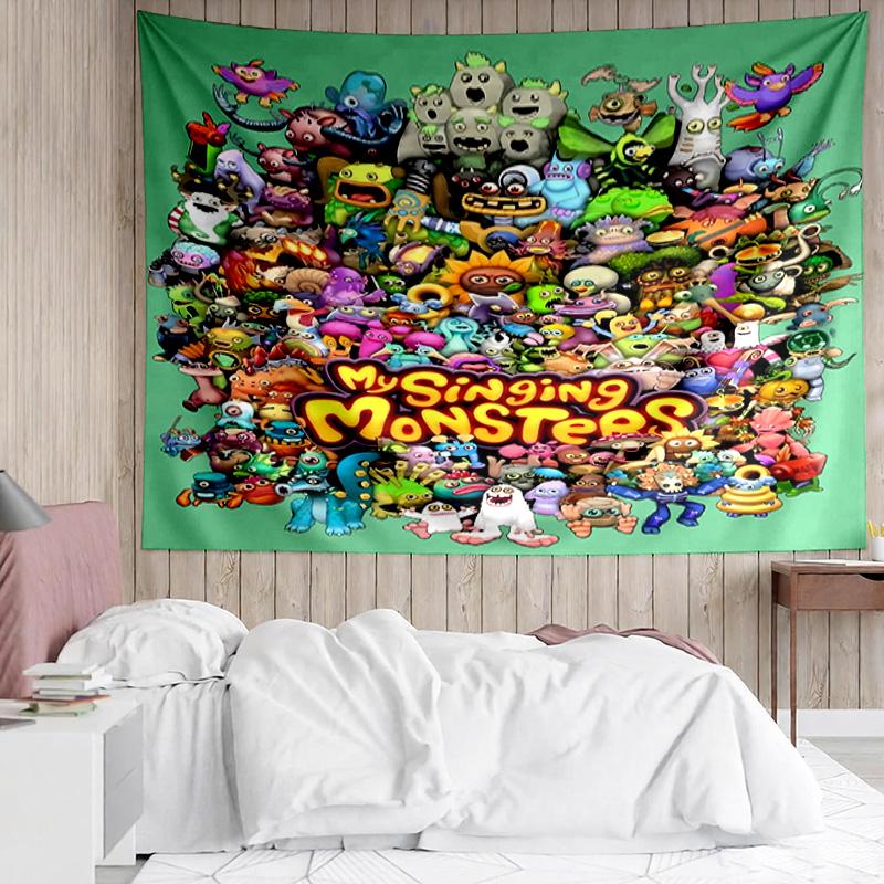 My Singing Monsters1 Tapestry for Bedroom Aesthetic Classroom Tapestries Wall Hanging for Living Room Dorm Office,Ideal Creative Gift