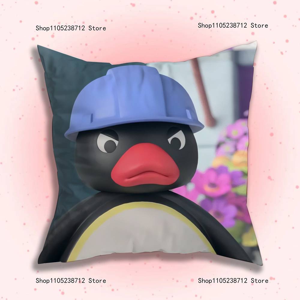 Смешная наволочка для подушки с пингвином P-Pingu для декора дивана, автомобиля, офиса, комнаты, печатная наволочка, декорации и чехол-защита