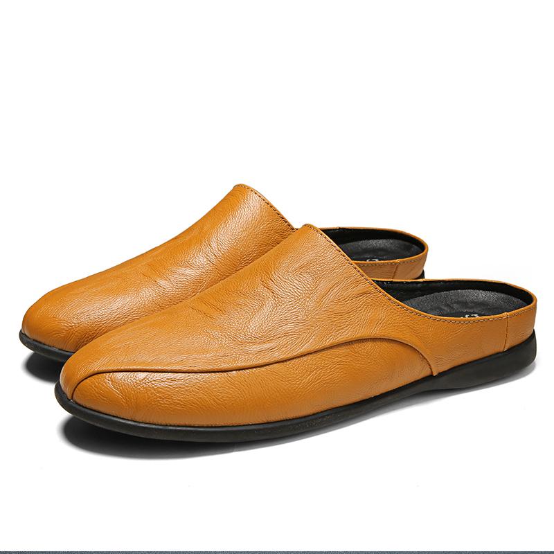 Мода 2024 Мужская кожаная обувь Легкие мужские мюли Повседневная обувь Мужские модные лоферы Полушлепанцы Маскулино Мокасины Винтажная мужская обувь