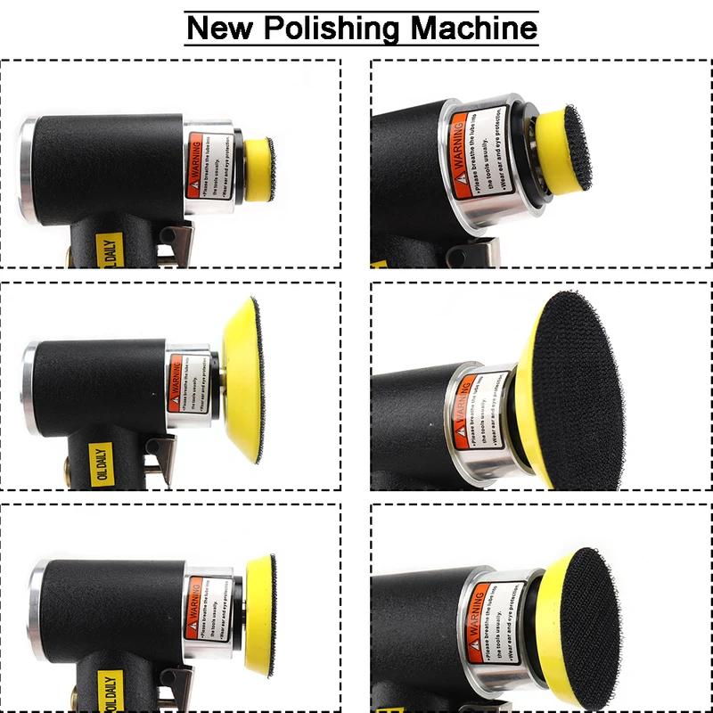 Air Sander Car Polisher Sanding Machine Pneumatic Polishing Grinder With 1/2/3 Inch Polishing Pad Sponge Disc Set