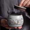Керамическая герметичная банка для чая из печи Жу, влагостойкая, бытовая банка для хранения чая, ретро набор для кунг-фу, склад для хранения чая