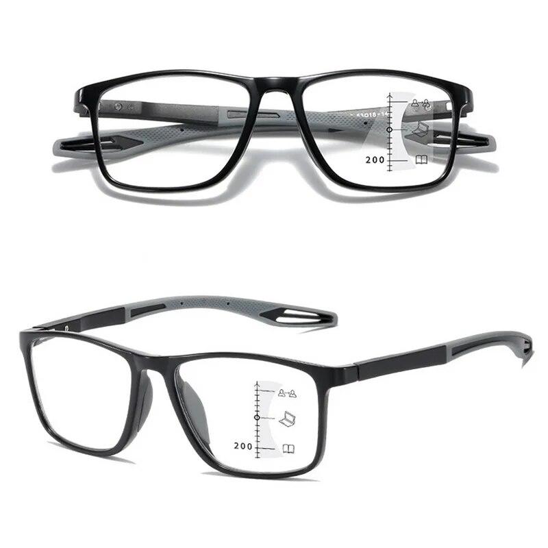 Multifocal Progressive Reading Glasses Women Men TR90 Frame Anti Blue Light Sports Bifocal Presbyopia Eyeglasses With Diopter