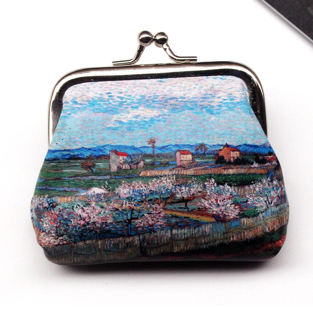Vintage Women Printing Wallet Mini Coin Purses Handbag Ladies Clutch Change Purse Female Money Bag PU Leather Wallet