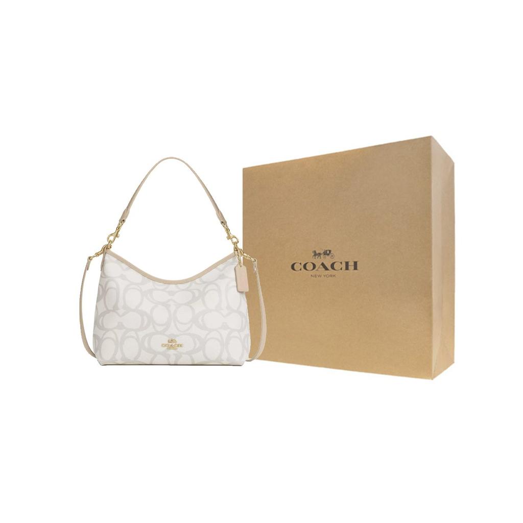 Coach Женская сумка через плечо LaurelSignature из покрытого холста, большая, цвет экрю CBH87-IMIVO