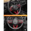 Savadicar Red Interior Accessories - Steering Wheel Trim for 2018-Present Jeep Wrangler JL JLU 4XE & Gladiator JT - Solid Color Interior Decor