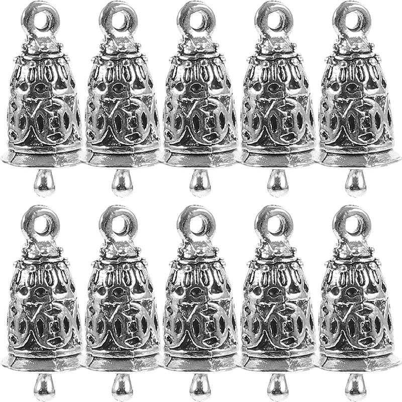 WTEMPO Mini Silvery Decor Jingle Bells Door Hangers Vintage DIY Wind Chime Handicrafts Making Accessories Festival Christmas Tree Decorative Bells