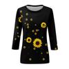 Women's Fashion Casual Printed 3/4 Raglan Sleeve Round Neck Top