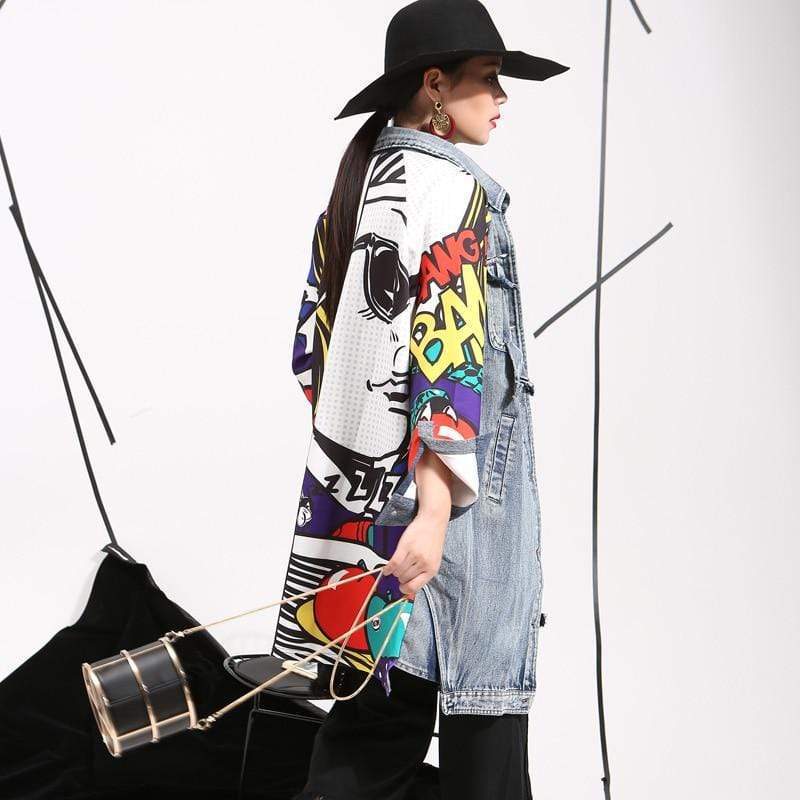 Summer Women's Patchwork Loose Casual Denim Jacket