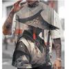 Мужская японская футболка с рисунком Oni Samurai Футболка с принтом