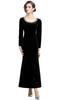 Party Piano Long Long Velor Evening Wedding Unique [EightSTAR Dress] Dress, Recital, Dress, Adults, Sleeves, Mother's Dress, Black, Dress, Dress,