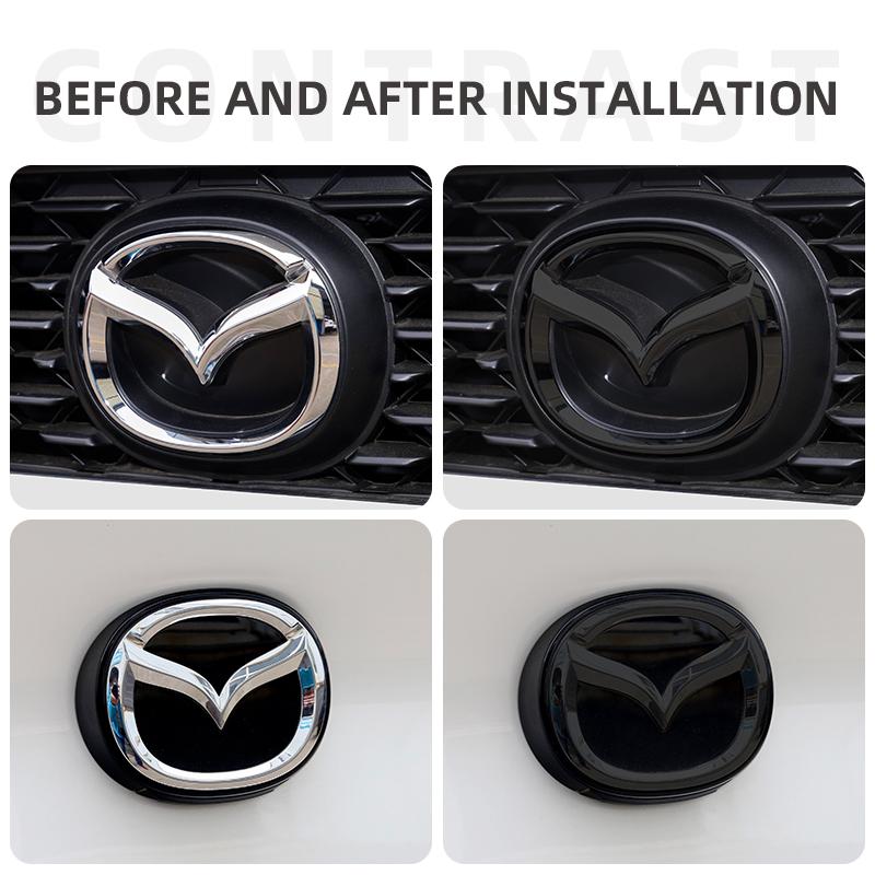 LGIY9 Значок на переднюю решетку автомобиля, эмблема на багажник для Mazda 3 Axela Atenza 17-20, наклейки на кузов, аксессуары из углеродного волокна, передние, задние