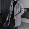 Men Cotton Coat Hooded Drawstring Long Sleeve Full Zipper Closure Cotton