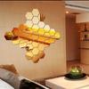 6/12Pcs Hot Art Safety Mirror Wall Sticker Mural Decals Home Decor Geometric Hexagon