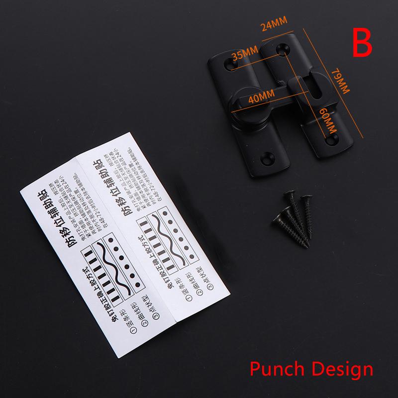 Punch-Free Hasp Latch Door Lock Black Cabinet Locks Kids Safety Lock Barn Door Sliding Door Anti-Pried Hook Lock Hardware