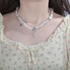 Cross Pendant Simulated Pearl Fashion Neck Jewelry Woman Clavicle Choker Korean Style Necklace