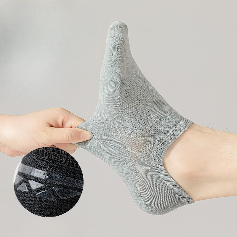Мужские весенне-летние короткие носки, сетчатые невидимые хлопковые носки, не скатывающиеся носки-лодочки, не сползающие и невидимые носки