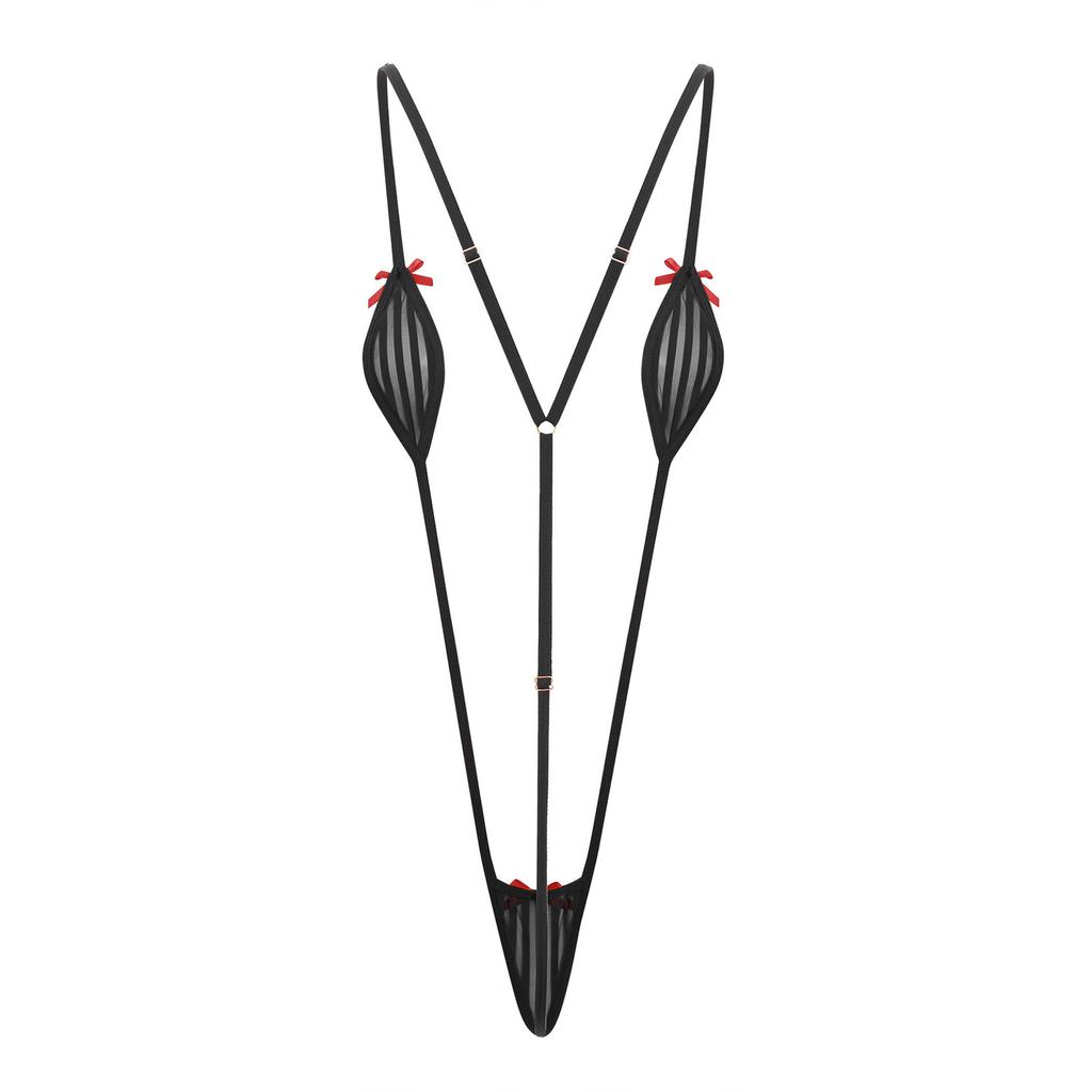 Womens Micro Bikini Halter Bodysuit T-back Monokini Swimwear Nightwear