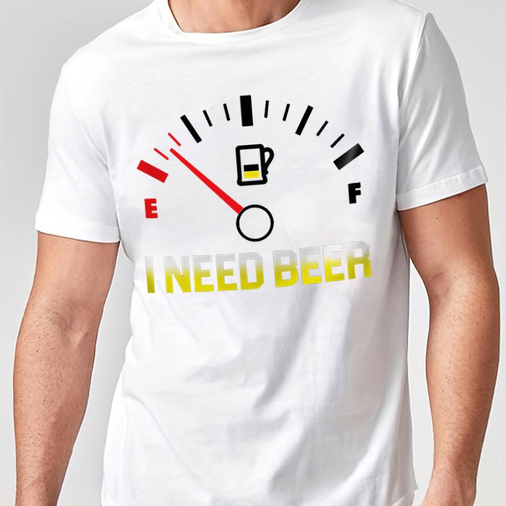 Забавная футболка с принтом «Мне нужно пиво», летняя модная повседневная футболка с коротким рукавом и круглым вырезом, мужские футболки